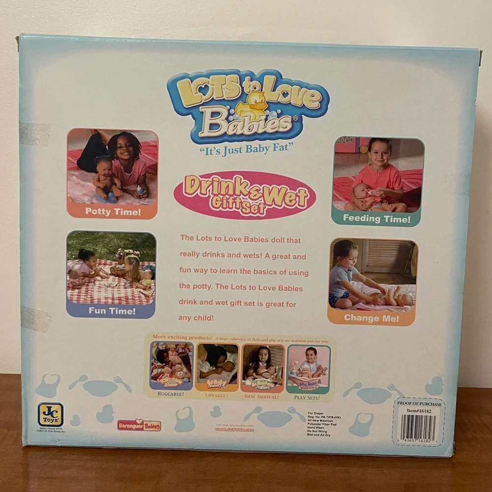 Vintage Drink & Wet Lots to Love Babies Doll Set Baby Potty Wetting Doll